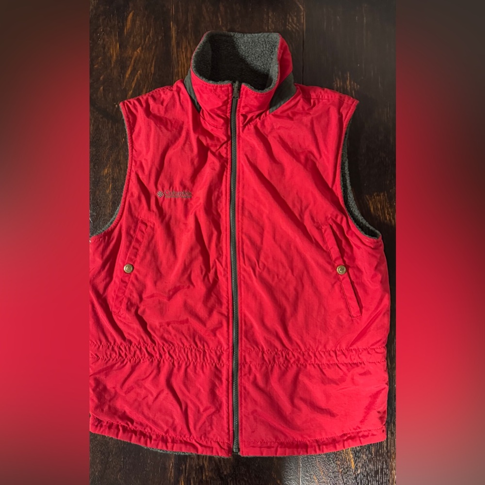 1990s Columbia Rock Pile Fleece/Nylon Reversible Vest Jacket Unisex Medium Japan